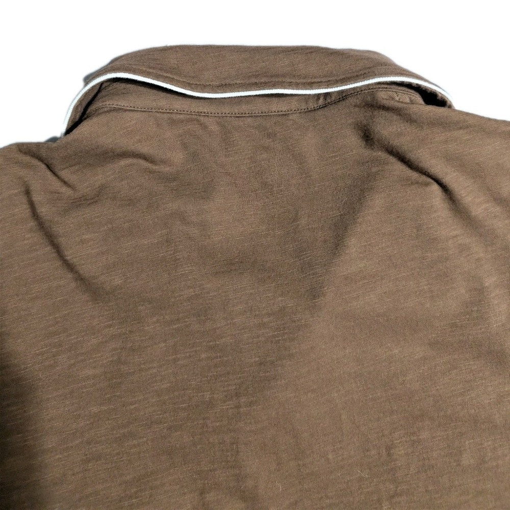Todd Snyder Homespun Jersey Montauk Polo Brown Hickory Tipped Pocket M USA Made - Picture 8 of 8
